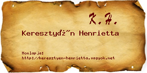 Keresztyén Henrietta névjegykártya