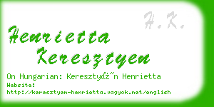 henrietta keresztyen business card